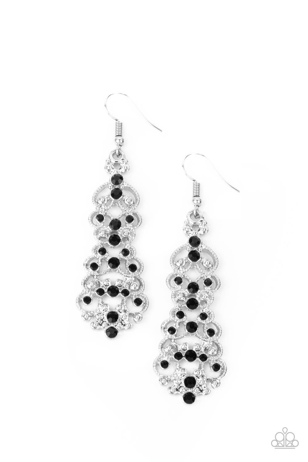 Diva Decorum - Black Rhinestone Earrings - Paparazzi Accessories - GlaMarous Titi Jewels