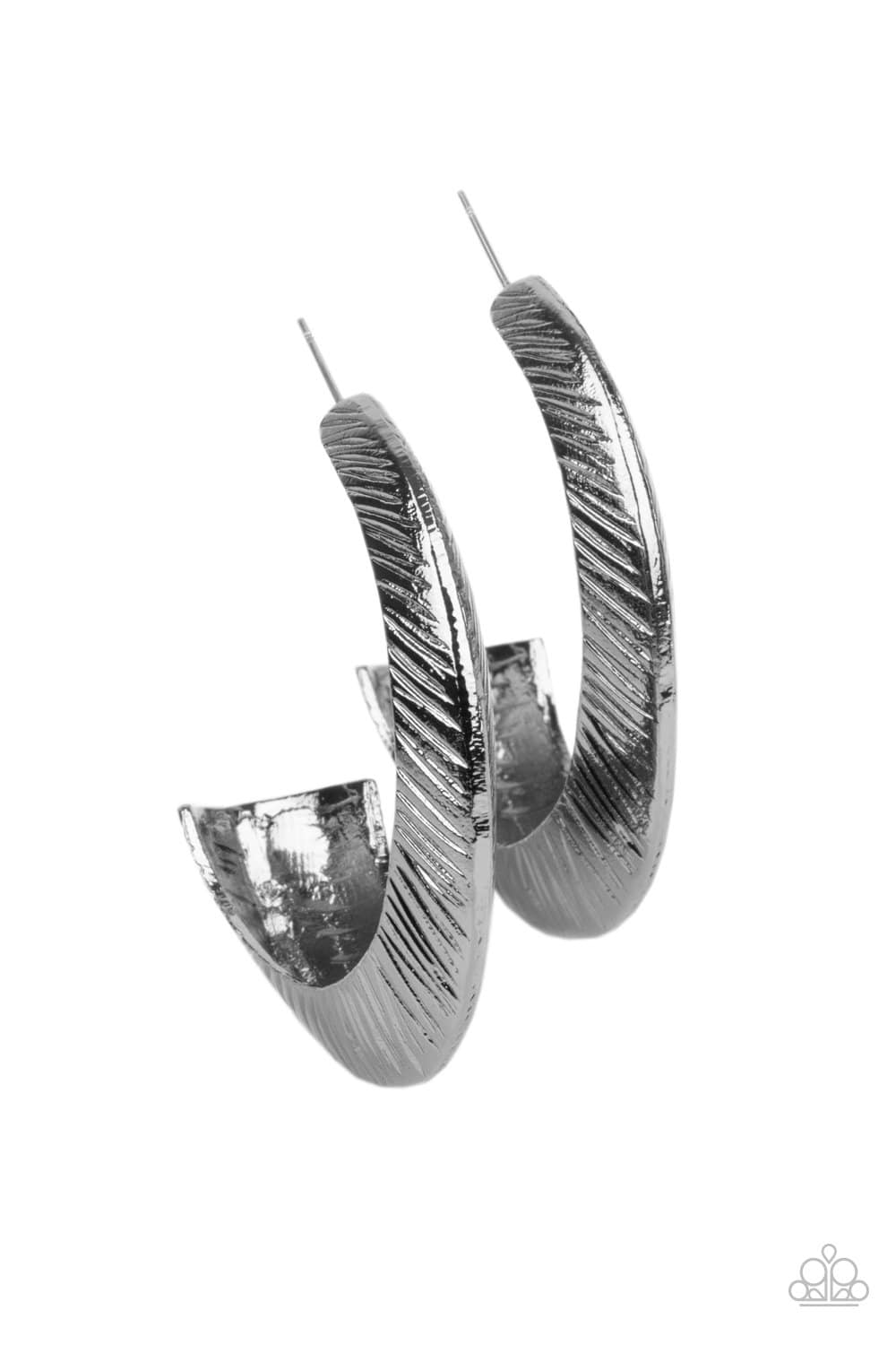 I Double FLARE You - Black Gunmetal Hoop Earrings - Paparazzi Accessories - GlaMarous Titi Jewels