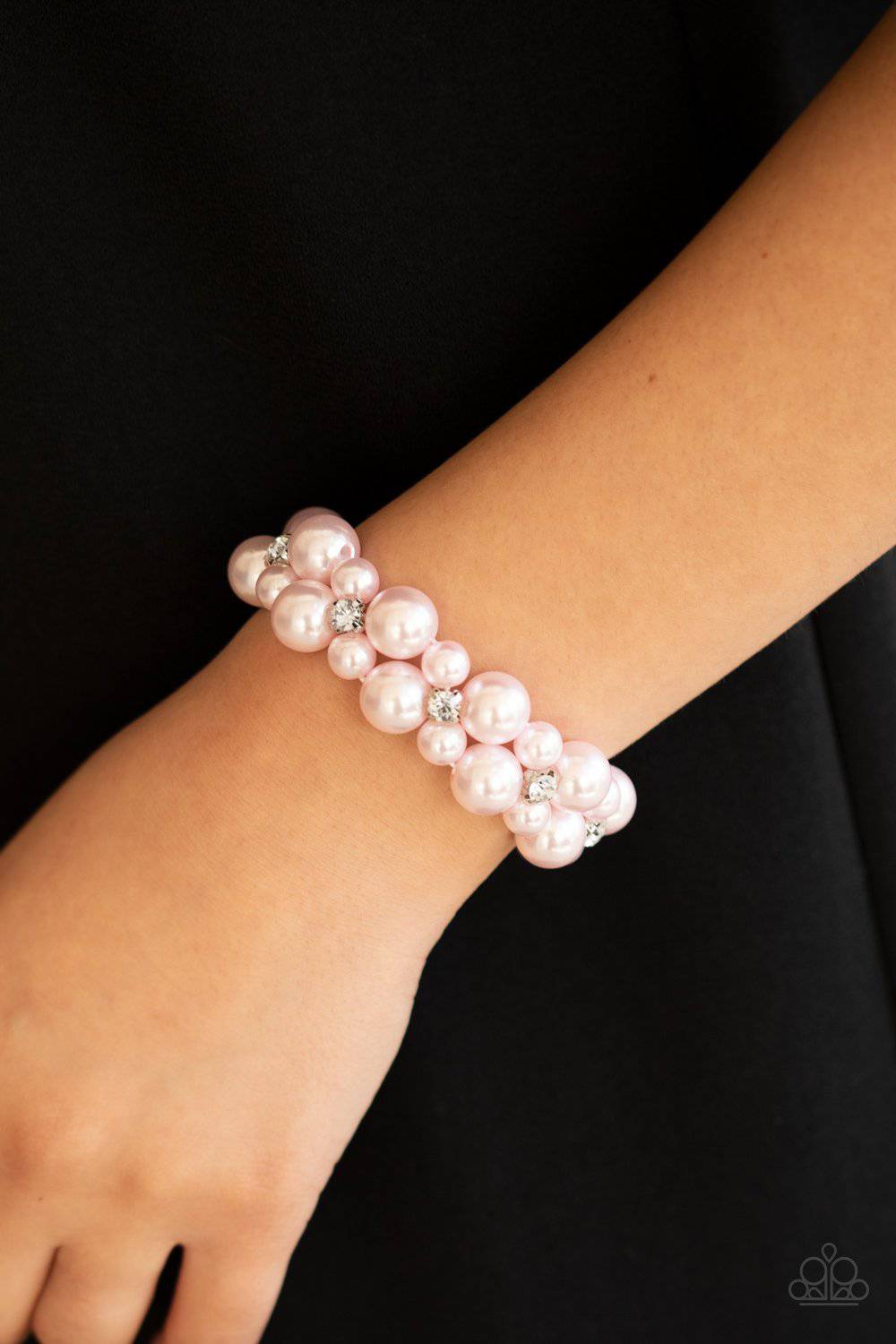 Flirt Alert - Pink Pearl and Rhinestone - Paparazzi Accessories - GlaMarous Titi Jewels