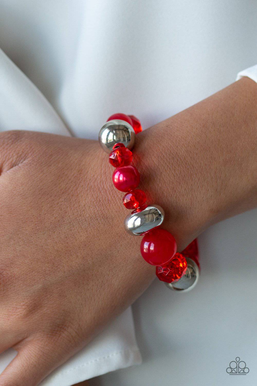 Ice Ice-Breaker - Red Crystal-like Beads Bracelet - Paparazzi Accessories - GlaMarous Titi Jewels