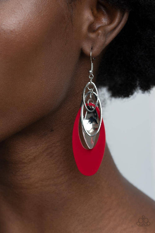 Ambitious Allure - Red Earrings - Paparazzi Accessories - GlaMarous Titi Jewels