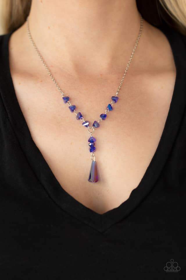 Olympian Oracle - Blue Iridescent Necklace - Paparazzi Accessories - GlaMarous Titi Jewels