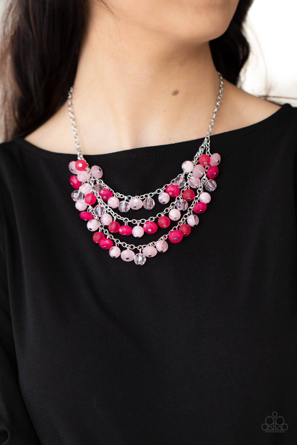 Fairytale Timelessness - Pink Crystal-like Beads Necklace - Paparazzi - GlaMarous Titi Jewels