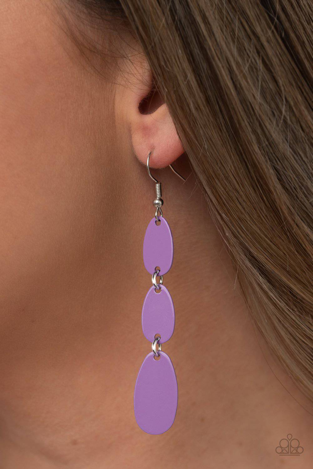 Rainbow Drops - Purple Earrings - Paparazzi Accessories - GlaMarous Titi Jewels