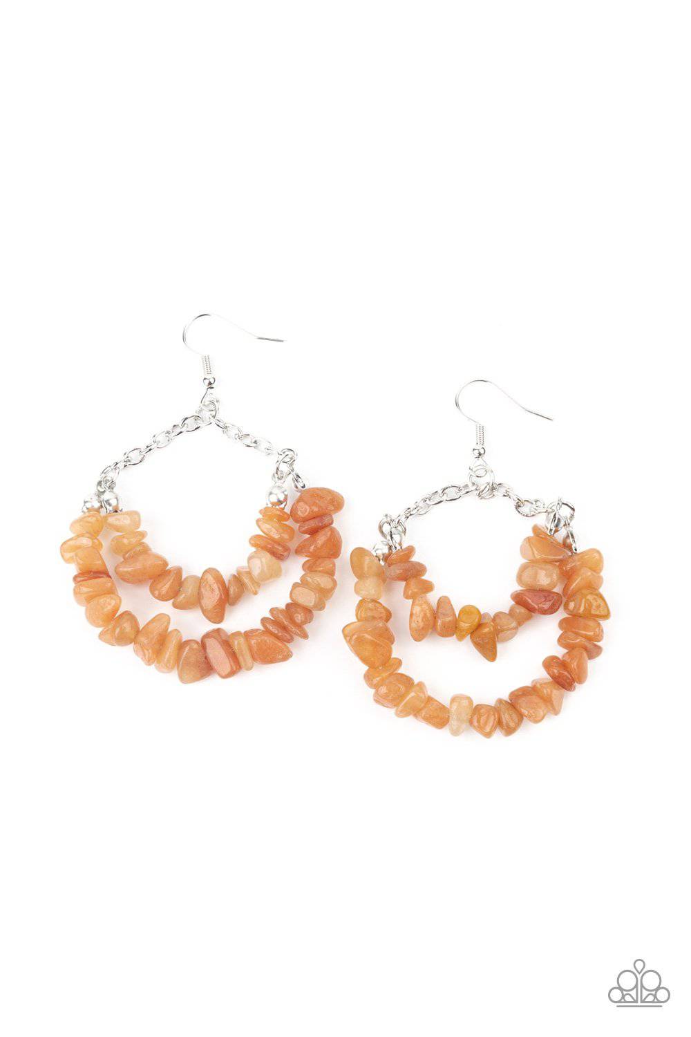 Rainbow Rock Gardens - Orange Stones Earrings - Paparazzi Accessories - GlaMarous Titi Jewels