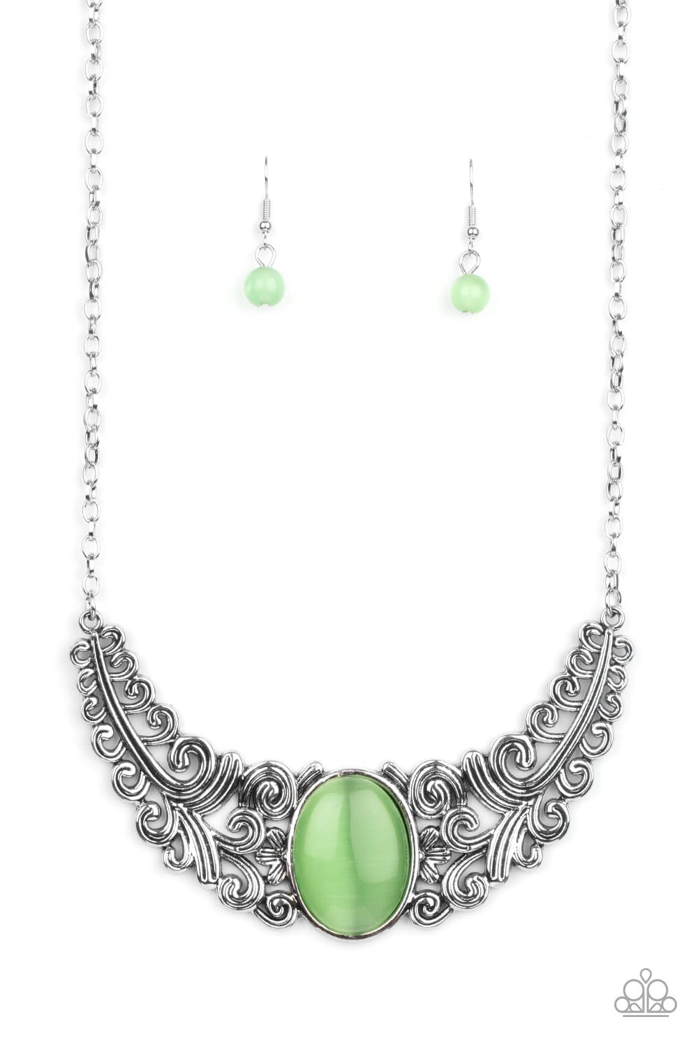 Celestial Eden - Green Cat's Eye Necklace - Paparazzi Accessories - GlaMarous Titi Jewels