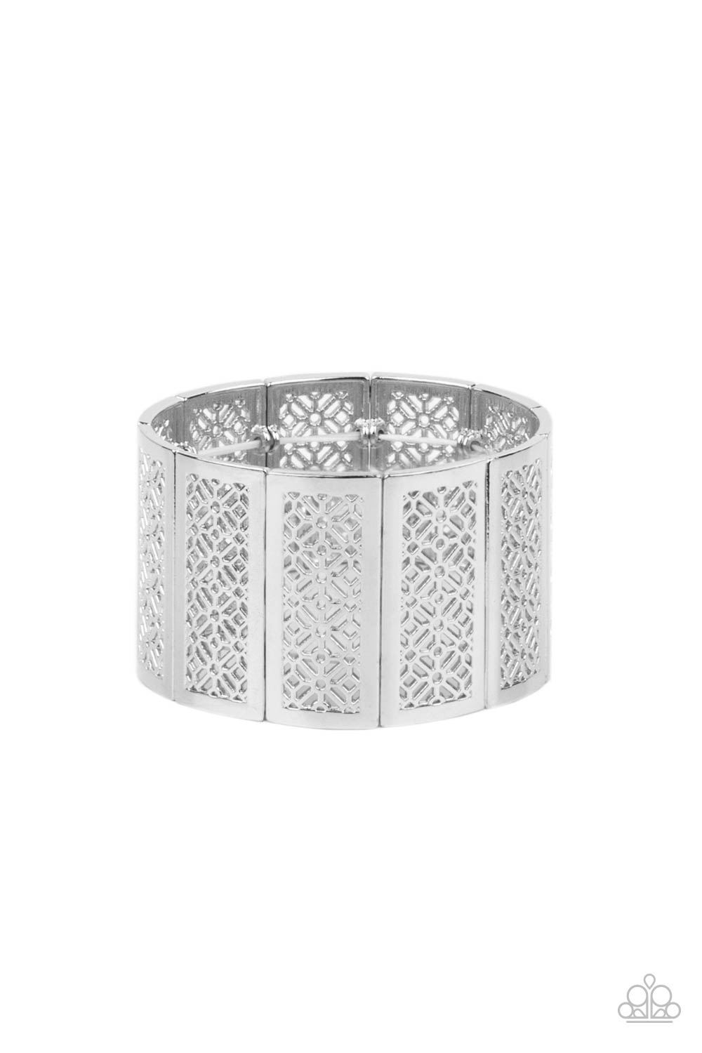 Thai Terrariums - Silver Floral Bracelet - Paparazzi Accessories - GlaMarous Titi Jewels