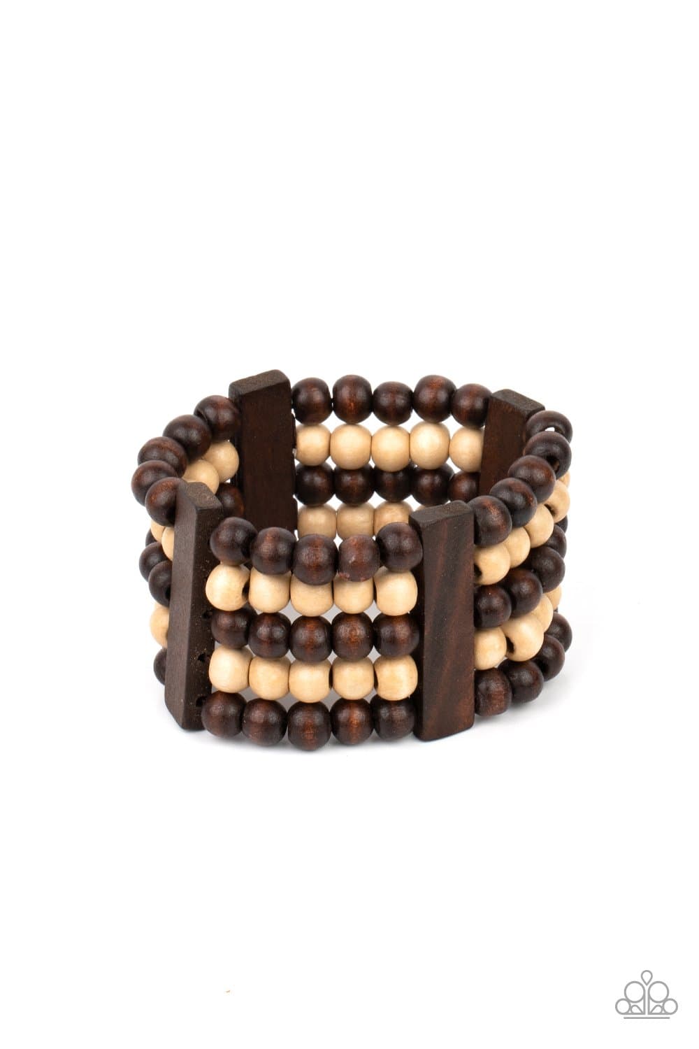 Caribbean Catwalk - Brown Wooden Bracelet - Paparazzi Accessories - GlaMarous Titi Jewels
