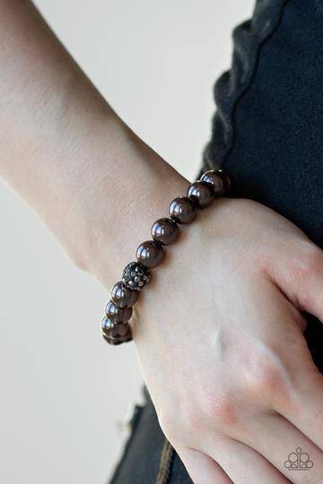 Poshing Your Luck - Black Gunmetal Pearly Necklace - Paparazzi Accessories - GlaMarous Titi Jewels