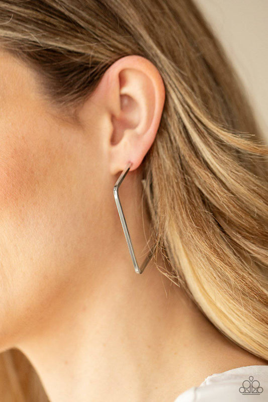 Material Girl Magic - Silver Hoop Earrings - Paparazzi Accessories - GlaMarous Titi Jewels