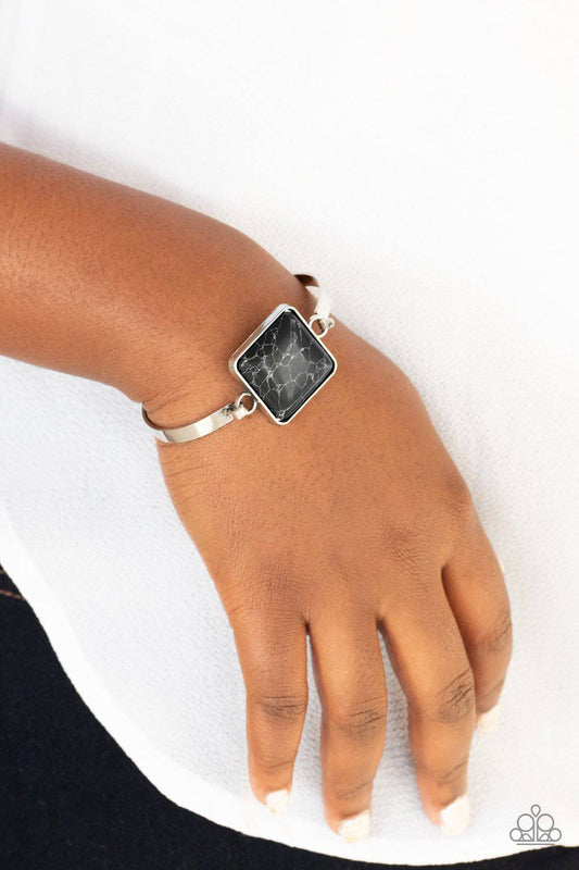 Turning a CORNERSTONE - Black Stone Bracelet - Paparazzi Accessories - GlaMarous Titi Jewels