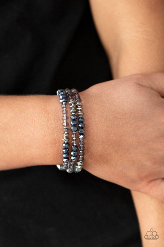 Stellar Strut - Blue Crystal Beads Bracelet - Paparazzi Accessories - GlaMarous Titi Jewels