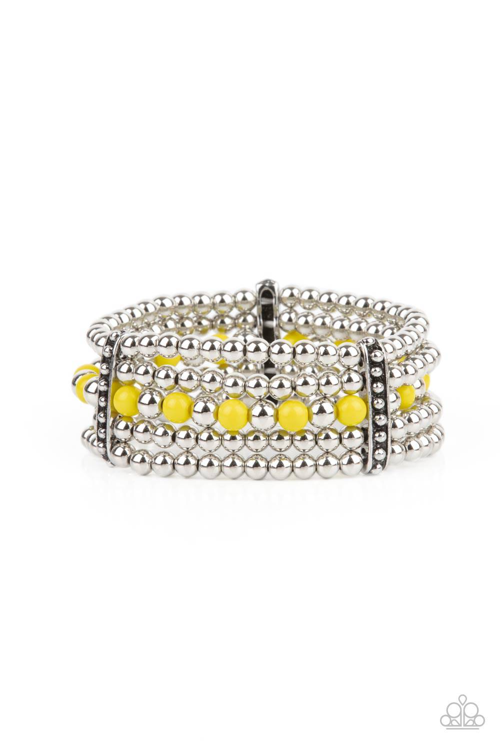 Gloss Over The Details - Yellow Beads Bracelet - Paparazzi Accessories - GlaMarous Titi Jewels