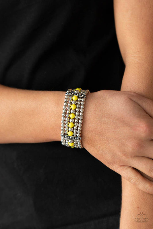 Gloss Over The Details - Yellow Beads Bracelet - Paparazzi Accessories - GlaMarous Titi Jewels
