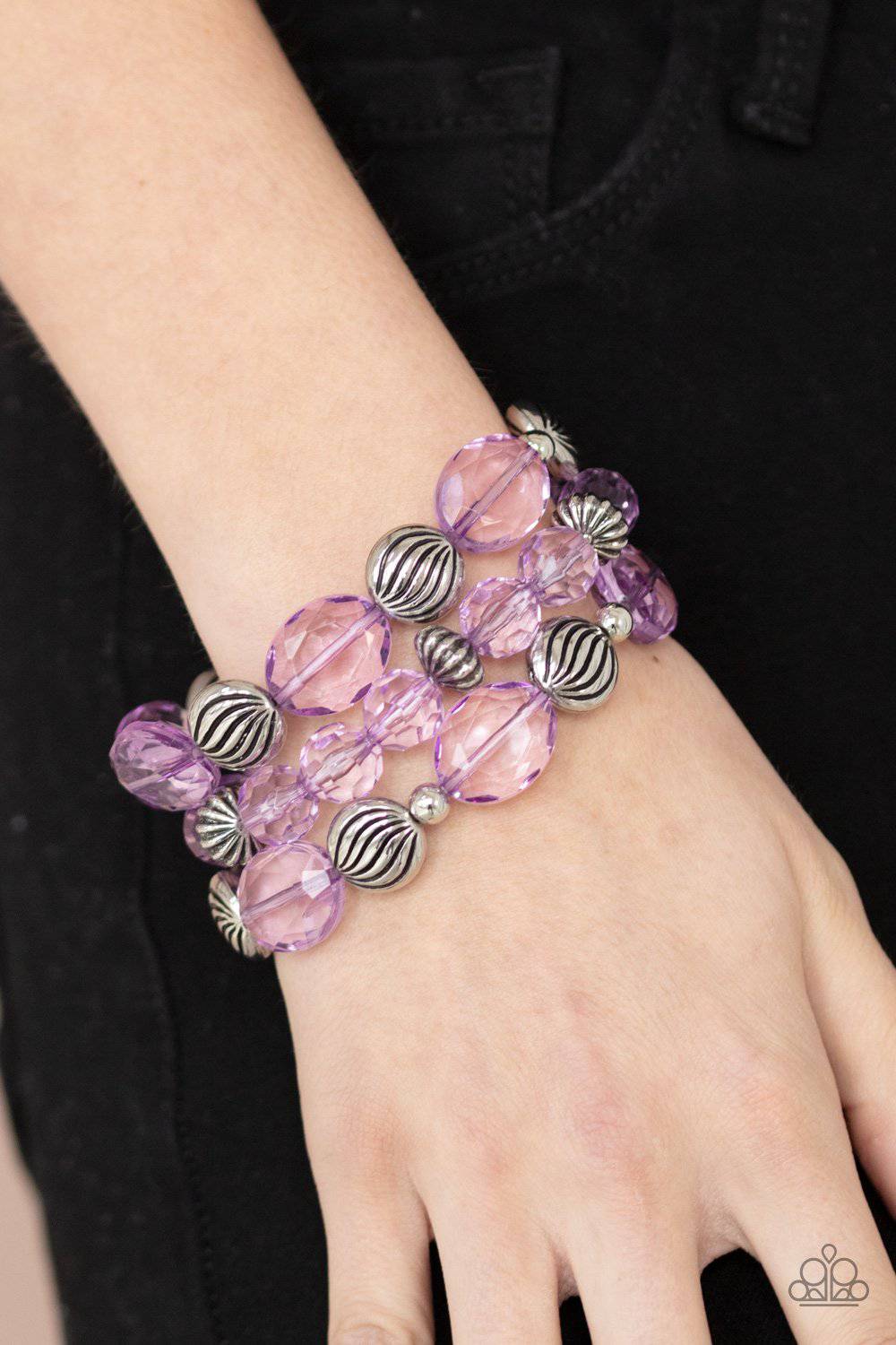 Crystal Charisma - Purple Bracelet - Paparazzi Accessories - GlaMarous Titi Jewels