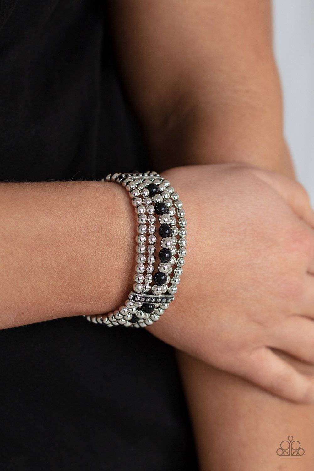 Gloss Over The Details - Black Beads Bracelet - Paparazzi Accessories - GlaMarous Titi Jewels