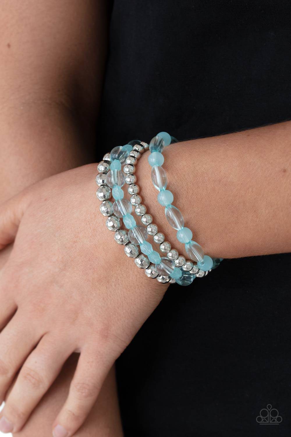 Delightfully Disco - Blue Beads Bracelet - Paparazzi Accessories - GlaMarous Titi Jewels