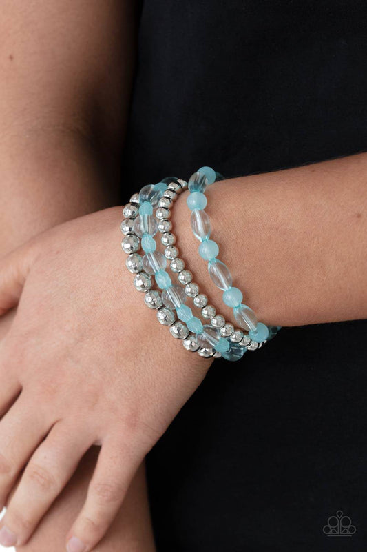 Delightfully Disco - Blue Beads Bracelet - Paparazzi Accessories - GlaMarous Titi Jewels
