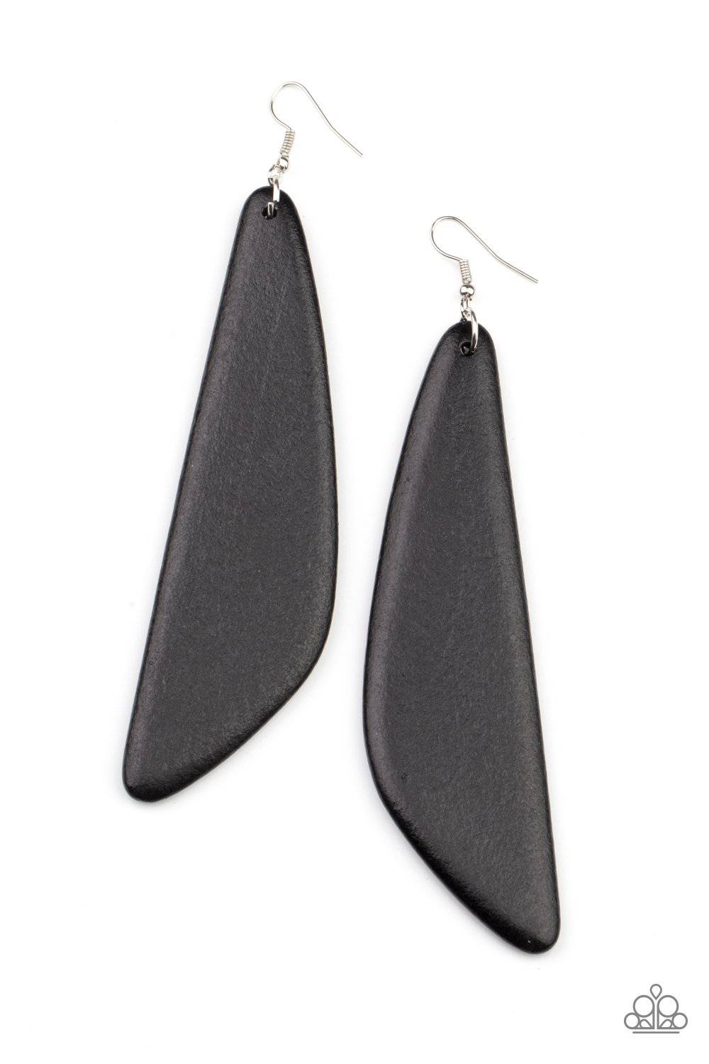 Scuba Dream - Black Wooden Earrings - Paparazzi Accessories - GlaMarous Titi Jewels