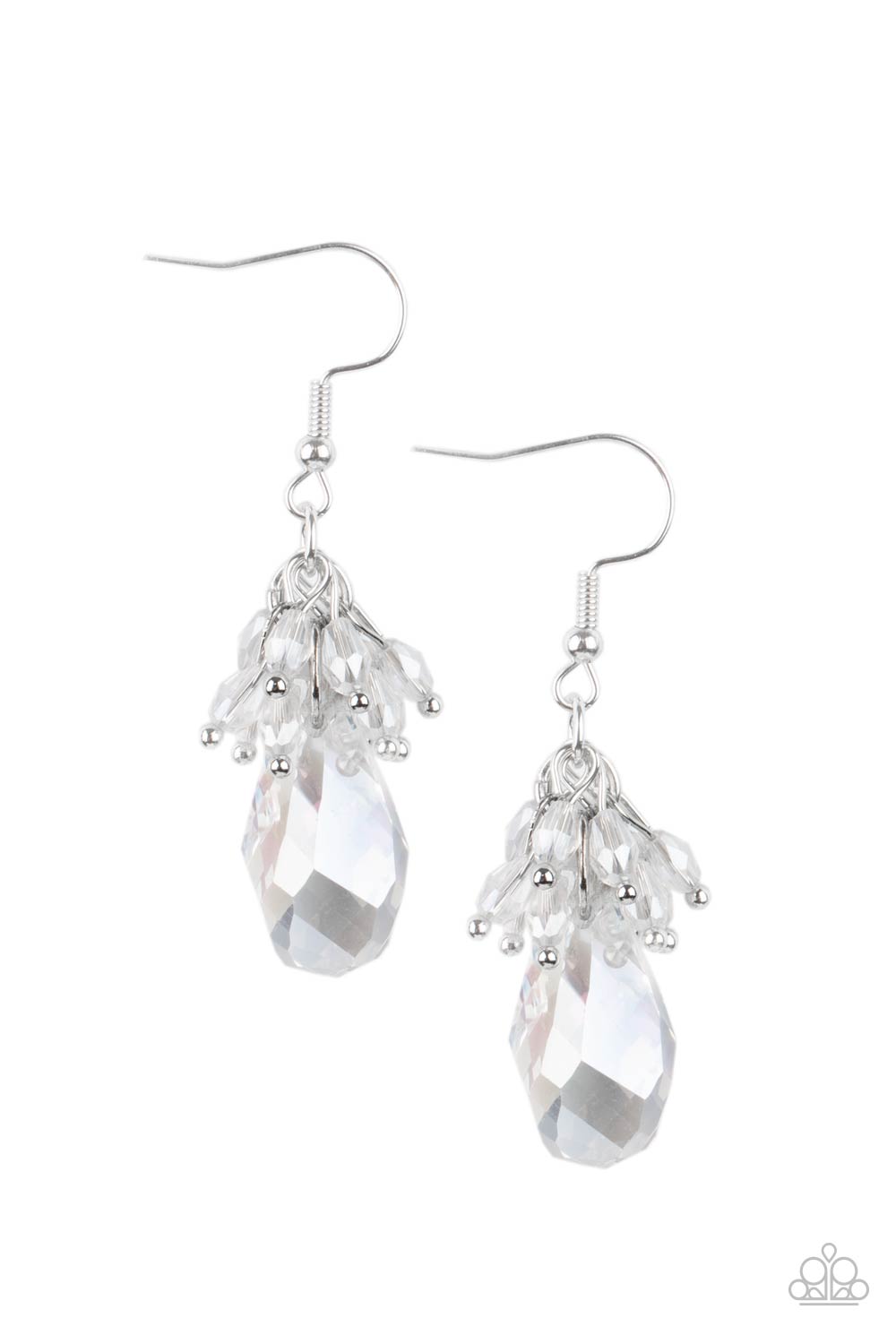 Well Versed in Sparkle - White Iridescent Beads Earrings - Paparazzi Accessories - GlaMarous Titi Jewels