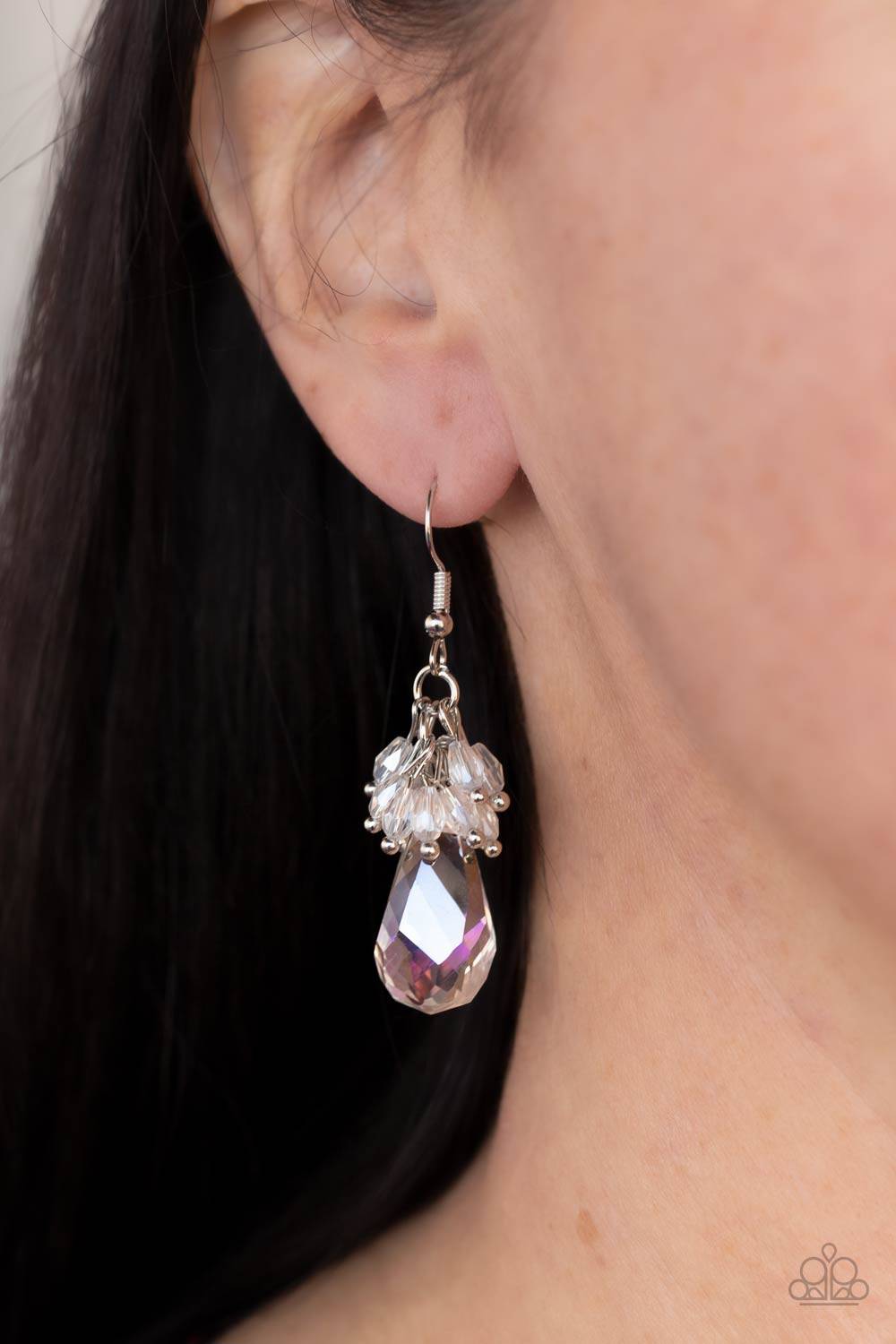 Well Versed in Sparkle - White Iridescent Beads Earrings - Paparazzi Accessories - GlaMarous Titi Jewels