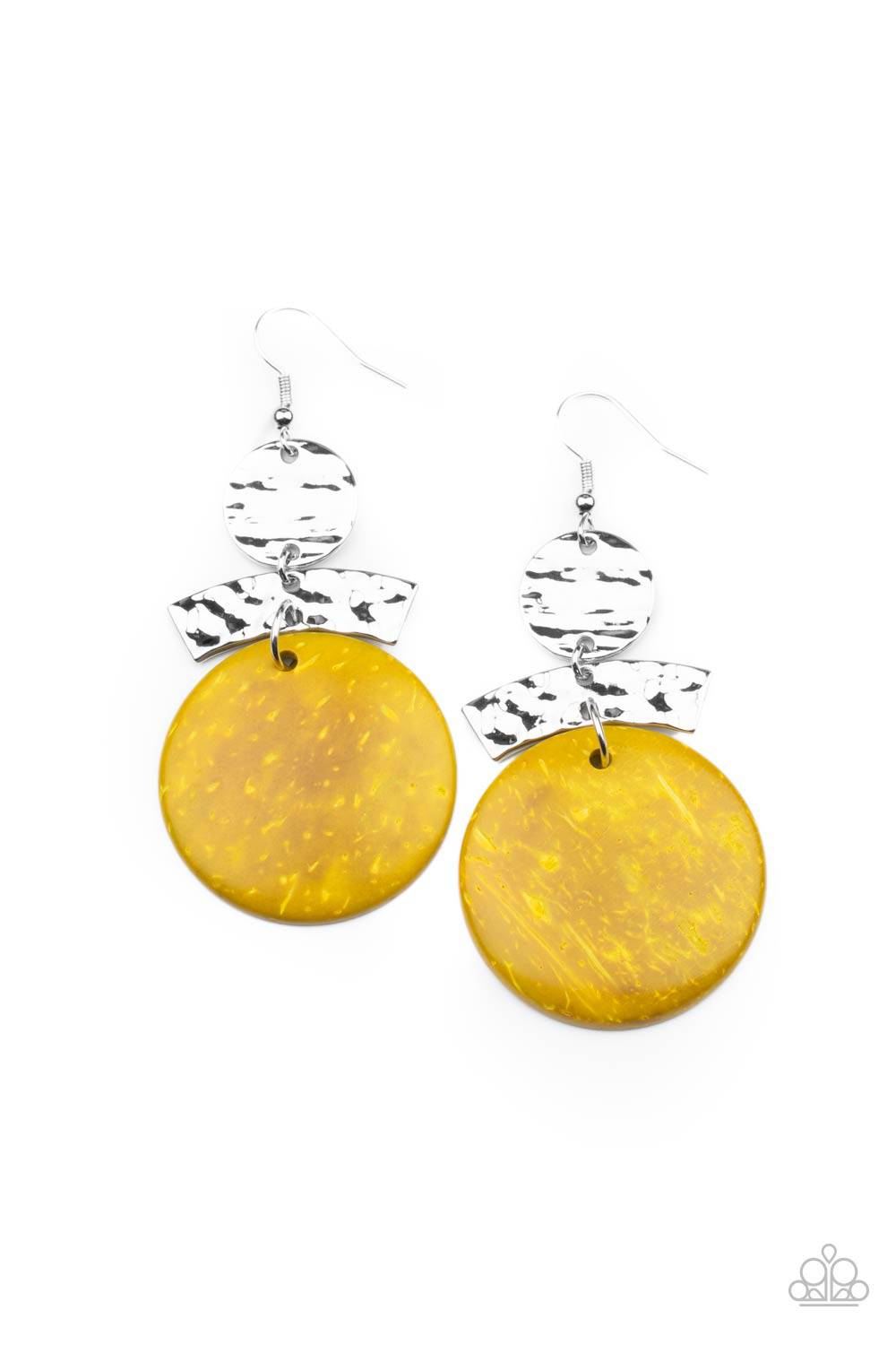 Diva Of My Domain - Yellow Wooden Earrings - Paparazzi Accessories - GlaMarous Titi Jewels