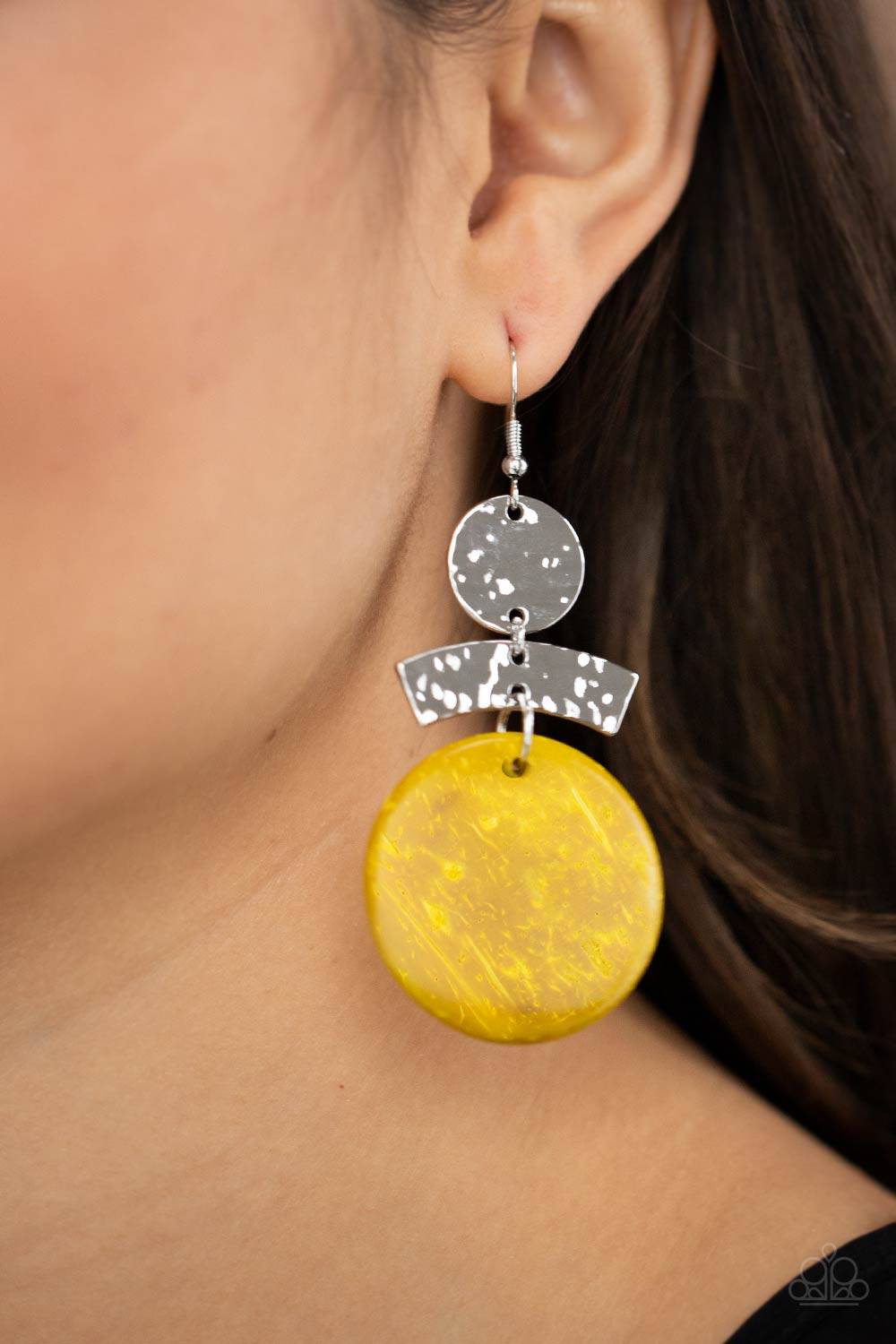 Diva Of My Domain - Yellow Wooden Earrings - Paparazzi Accessories - GlaMarous Titi Jewels