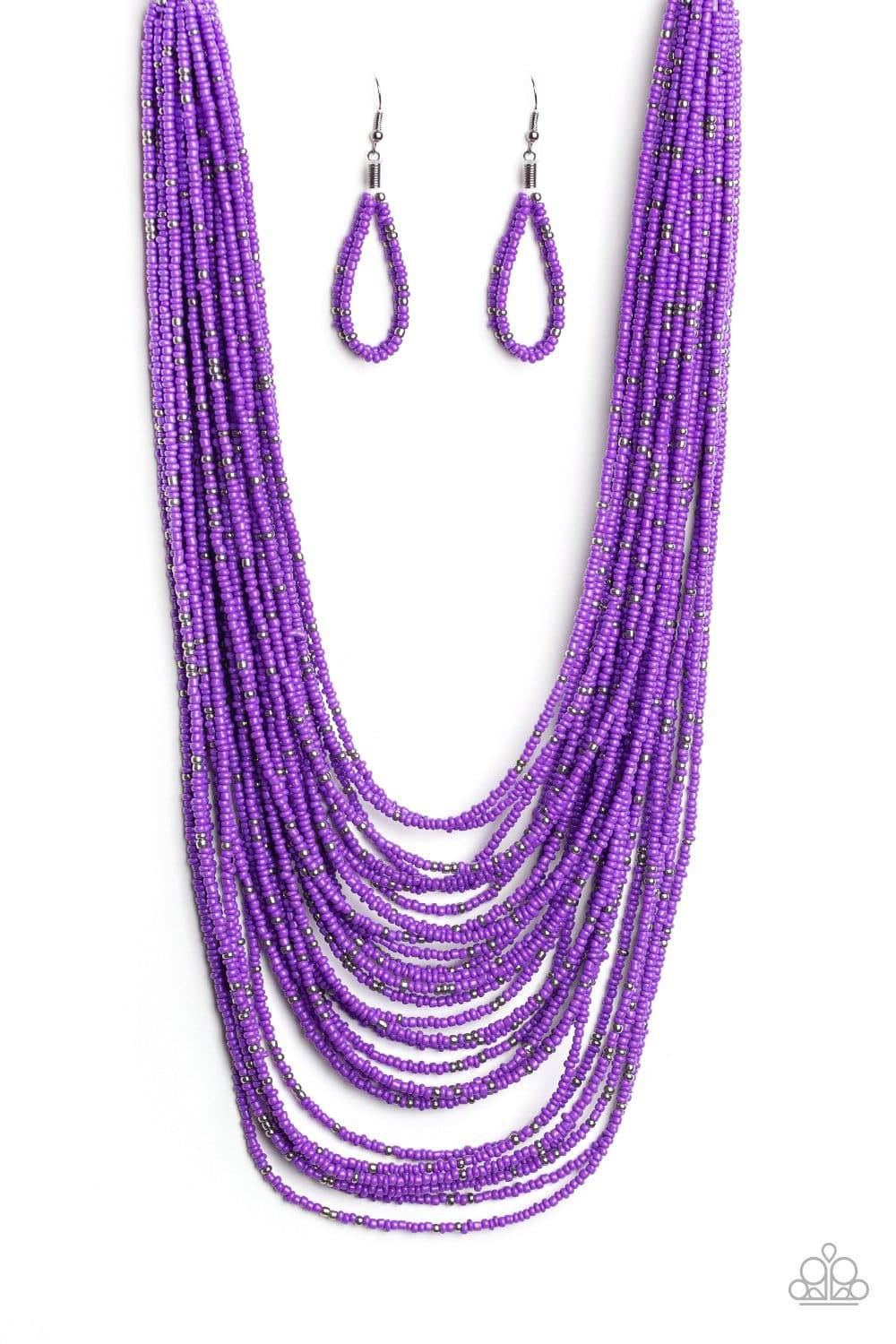 Purple beaded necklaces  Purple bead necklace, Purple beaded bracelets,  Diy beaded rings