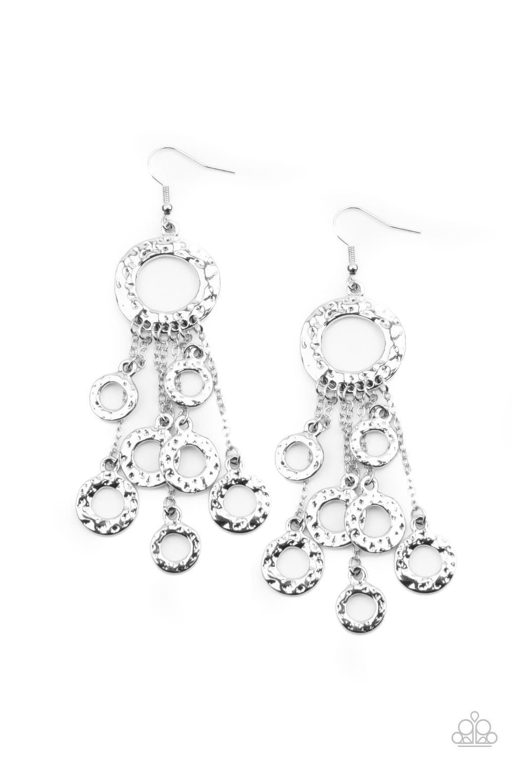 Right Under Your NOISE - Silver Fringe Earrings - Paparazzi Accessories - GlaMarous Titi Jewels