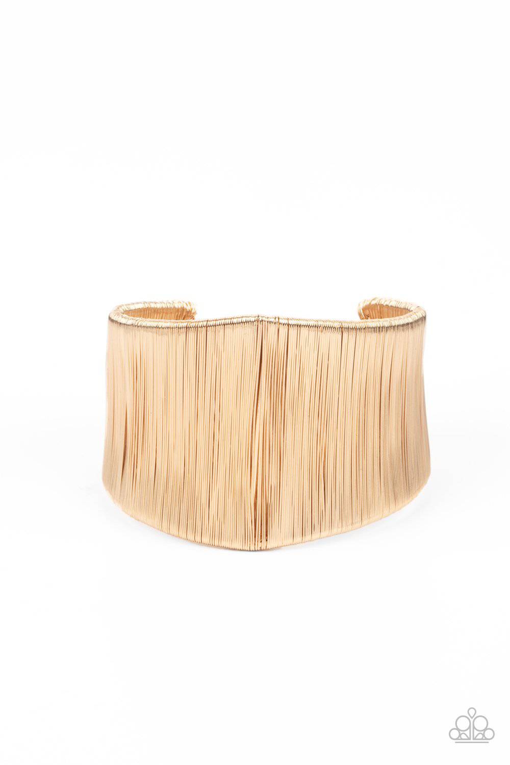 Hot Wired Wonder - Gold Cuff Bracelet - Paparazzi Accessories - GlaMarous Titi Jewels
