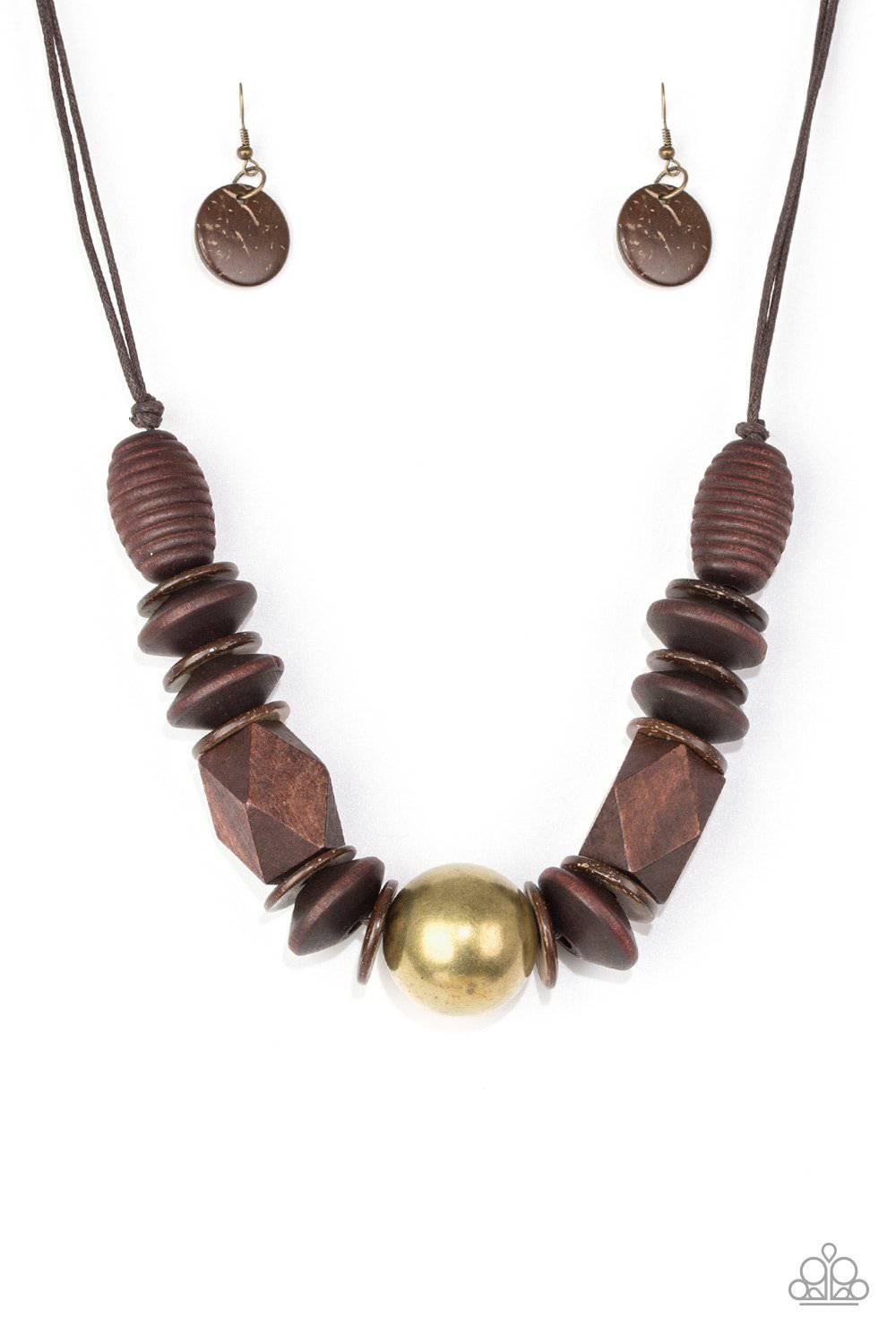 Grand Turks Getaway - Brass Necklace - Paparazzi Accessories - GlaMarous Titi Jewels