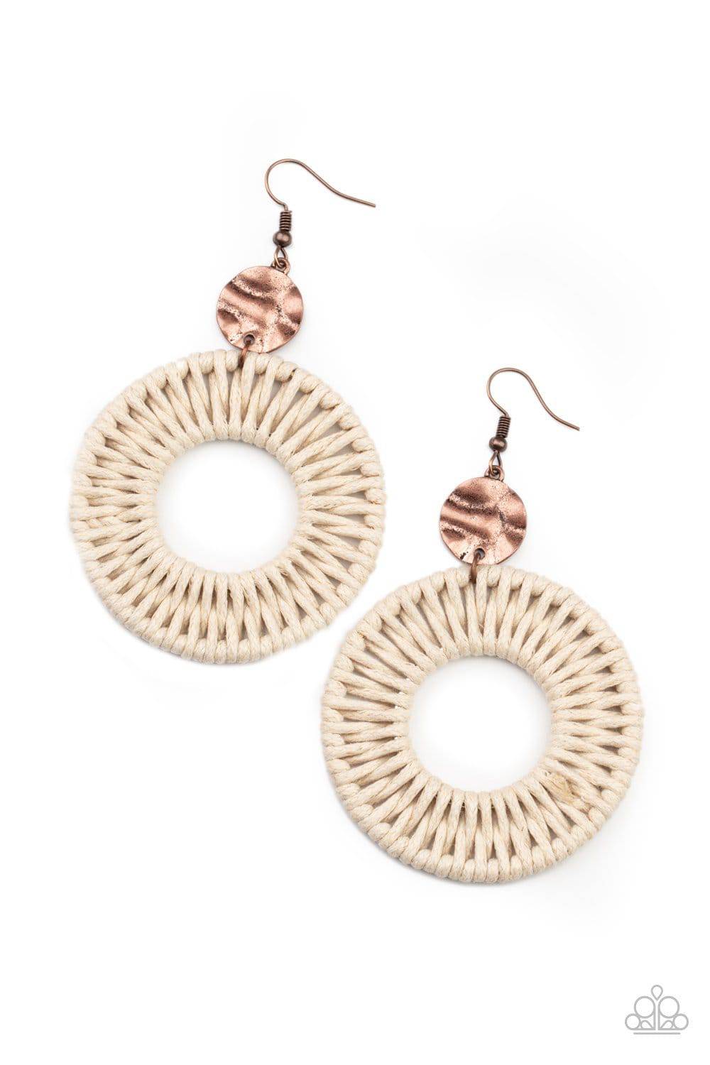 Total Basket Case - Copper Earrings - Paparazzi Accessories - GlaMarous Titi Jewels