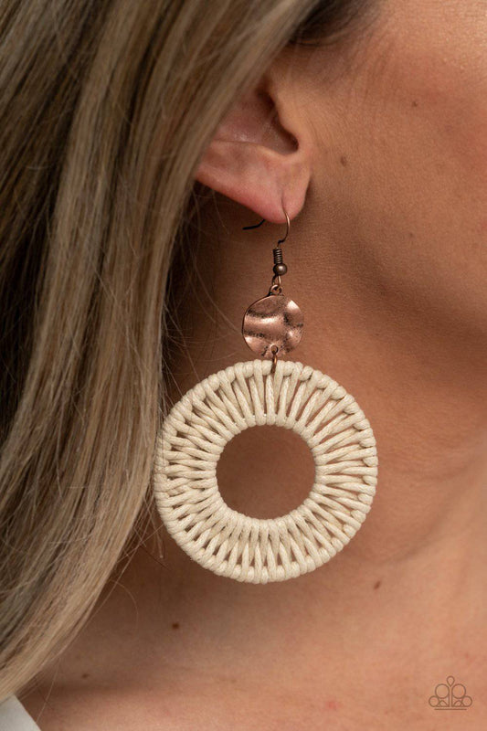 Total Basket Case - Copper Earrings - Paparazzi Accessories - GlaMarous Titi Jewels