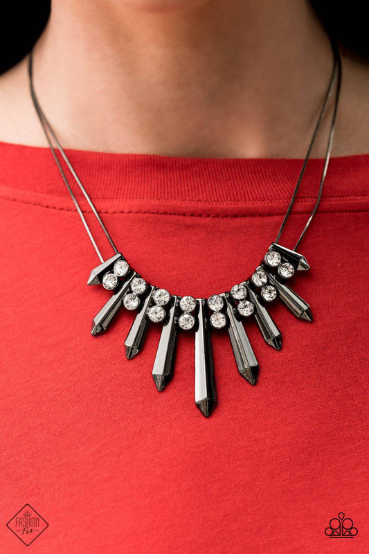 Dangerous Dazzle - Gunmetal Necklace - Paparazzi Accessories - GlaMarous Titi Jewels