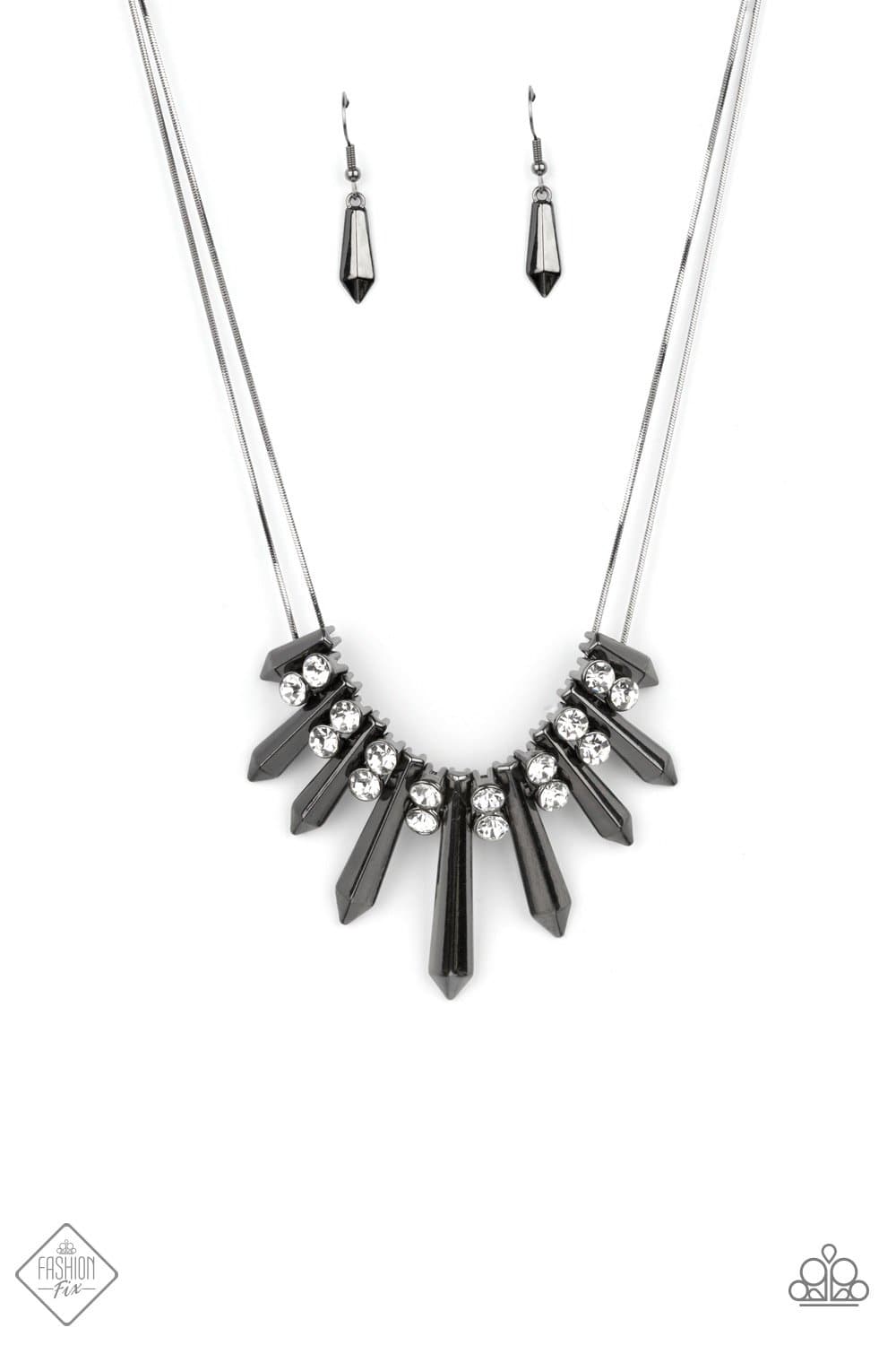 Dangerous Dazzle - Gunmetal Necklace - Paparazzi Accessories - GlaMarous Titi Jewels
