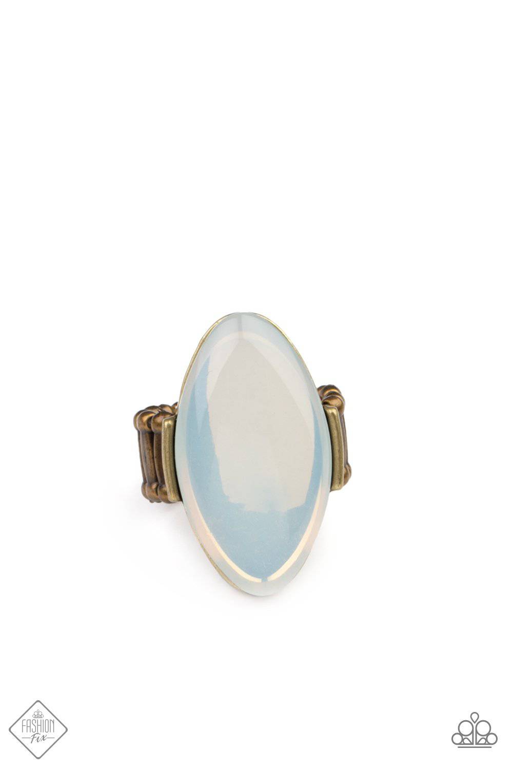 Opal Odyssey - Oversized White Opal Ring - Paparazzi Accessories - GlaMarous Titi Jewels