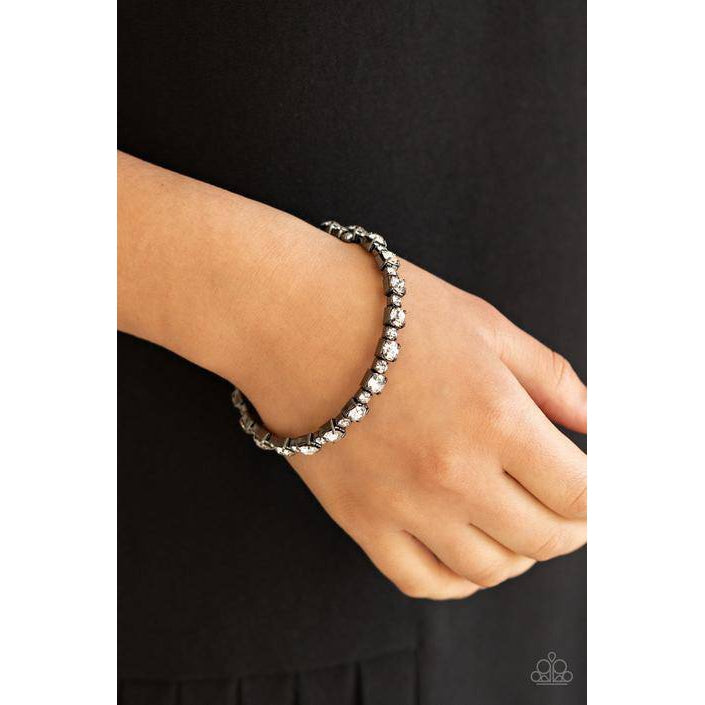 Photo Op - Black and Rhinestone Bracelet - Paparazzi Accessories - GlaMarous Titi Jewels