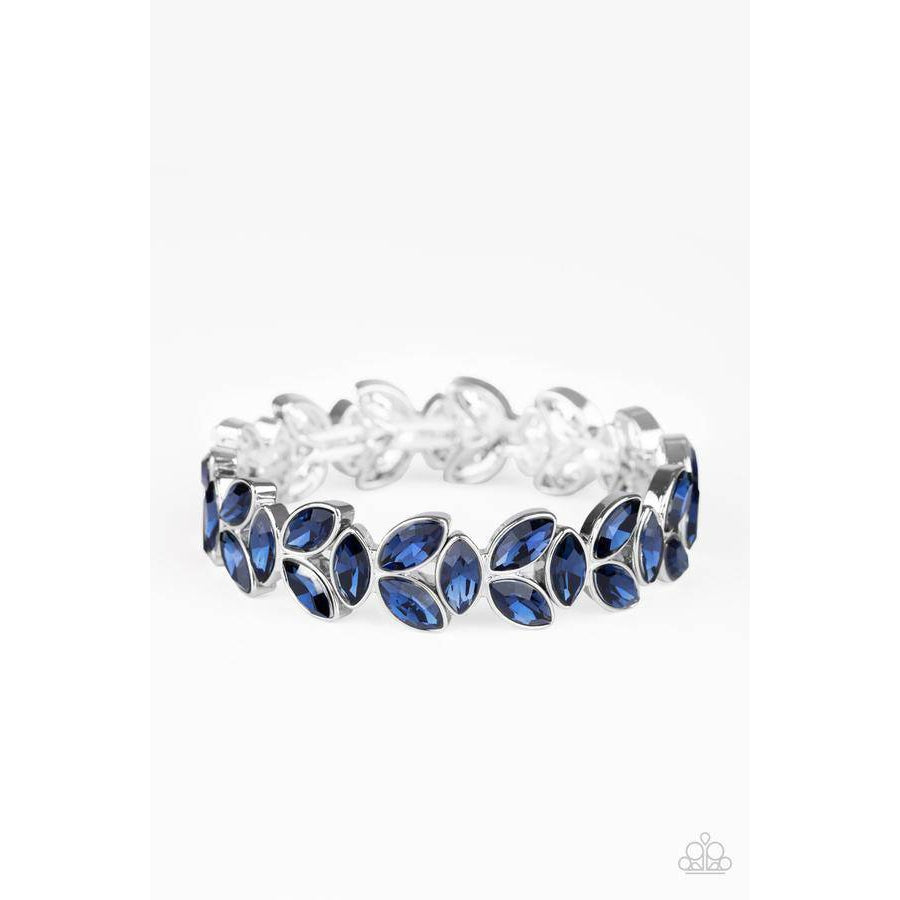 Gilded Gardens - Blue Rhinestone Bracelet - Paparazzi Accessories - GlaMarous Titi Jewels