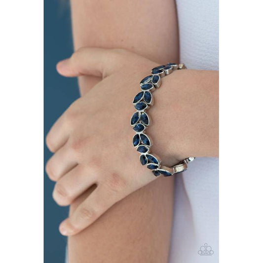 Gilded Gardens - Blue Rhinestone Bracelet - Paparazzi Accessories - GlaMarous Titi Jewels