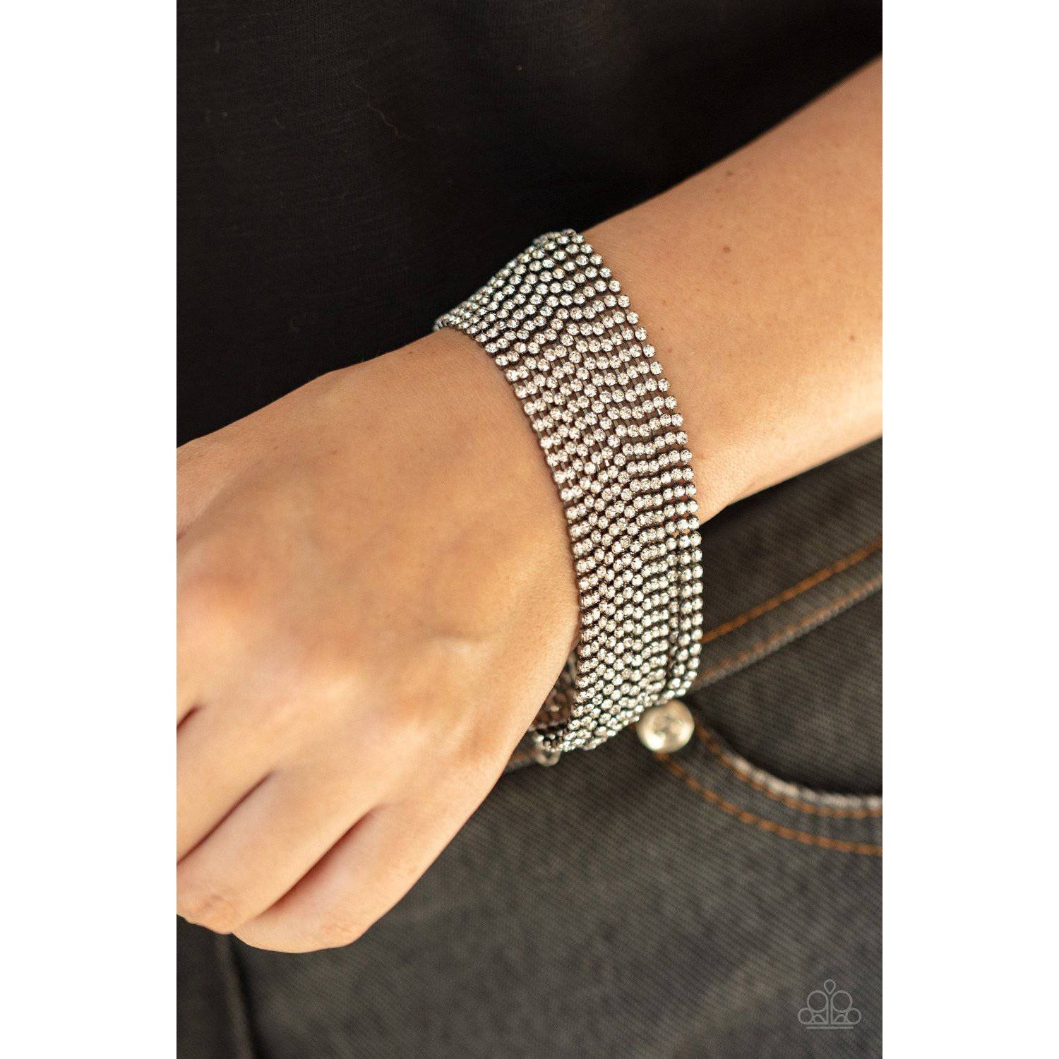 I Woke Up Like This - Black Gunmetal & Rhinestone Bracelet - Paparazzi Accessories - GlaMarous Titi Jewels