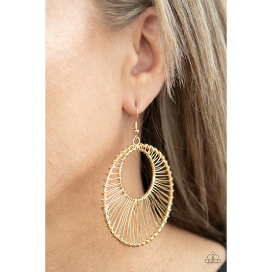 Artisan Applique - Gold Hoop Earrings - Paparazzi Accessories - GlaMarous Titi Jewels