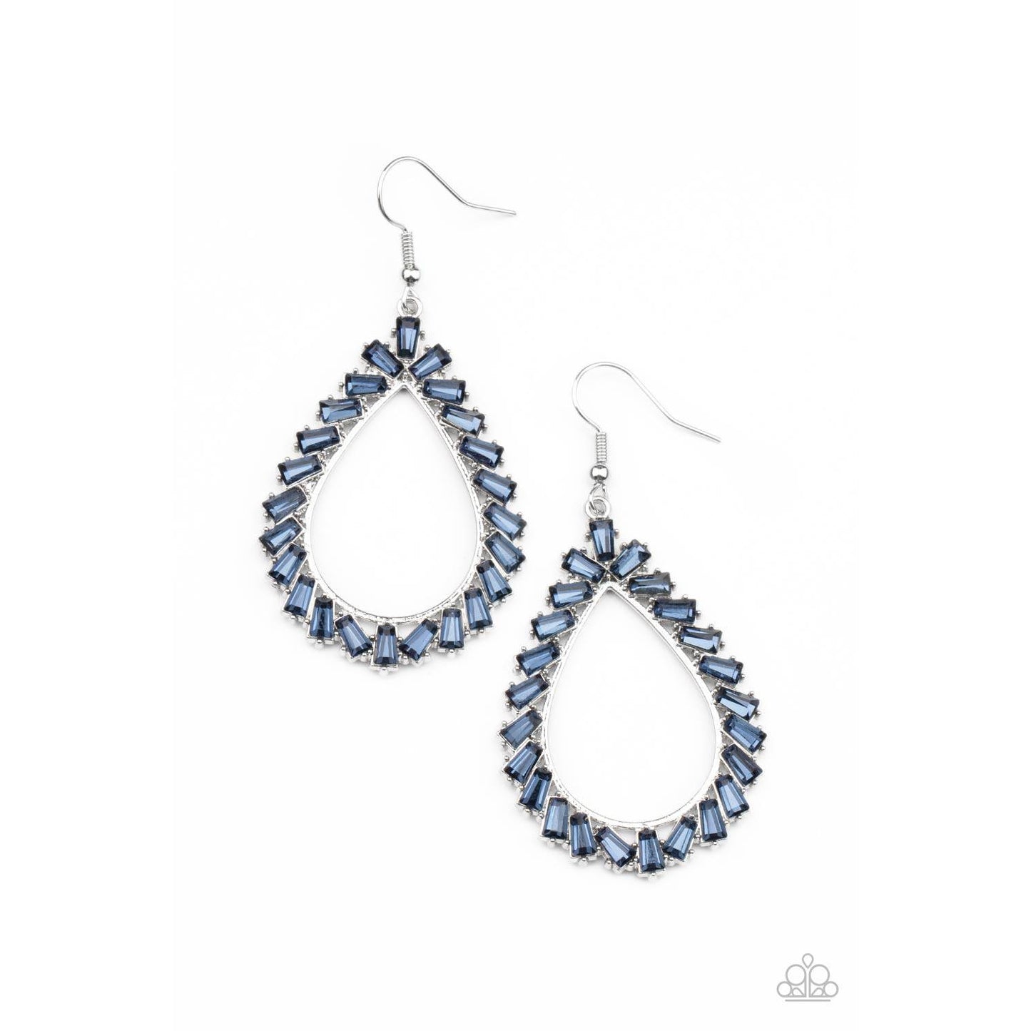 Stay Sharp - Blue Gem Earrings - Paparazzi Accessories - GlaMarous Titi Jewels