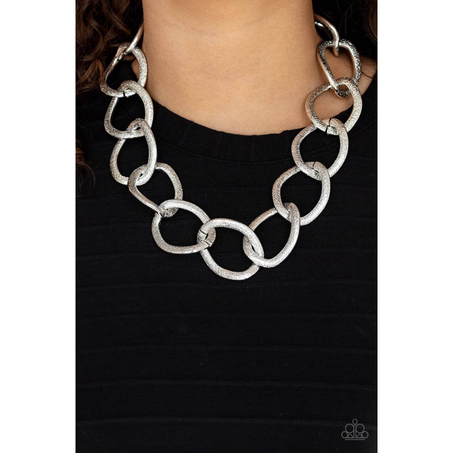 Industrial Intimidation - Silver Necklace - Paparazzi Accessories - GlaMarous Titi Jewels
