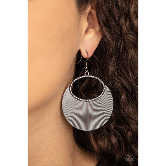 Fan Girl Glam - Black Gunmetal Earrings - Paparazzi Accessories - GlaMarous Titi Jewels