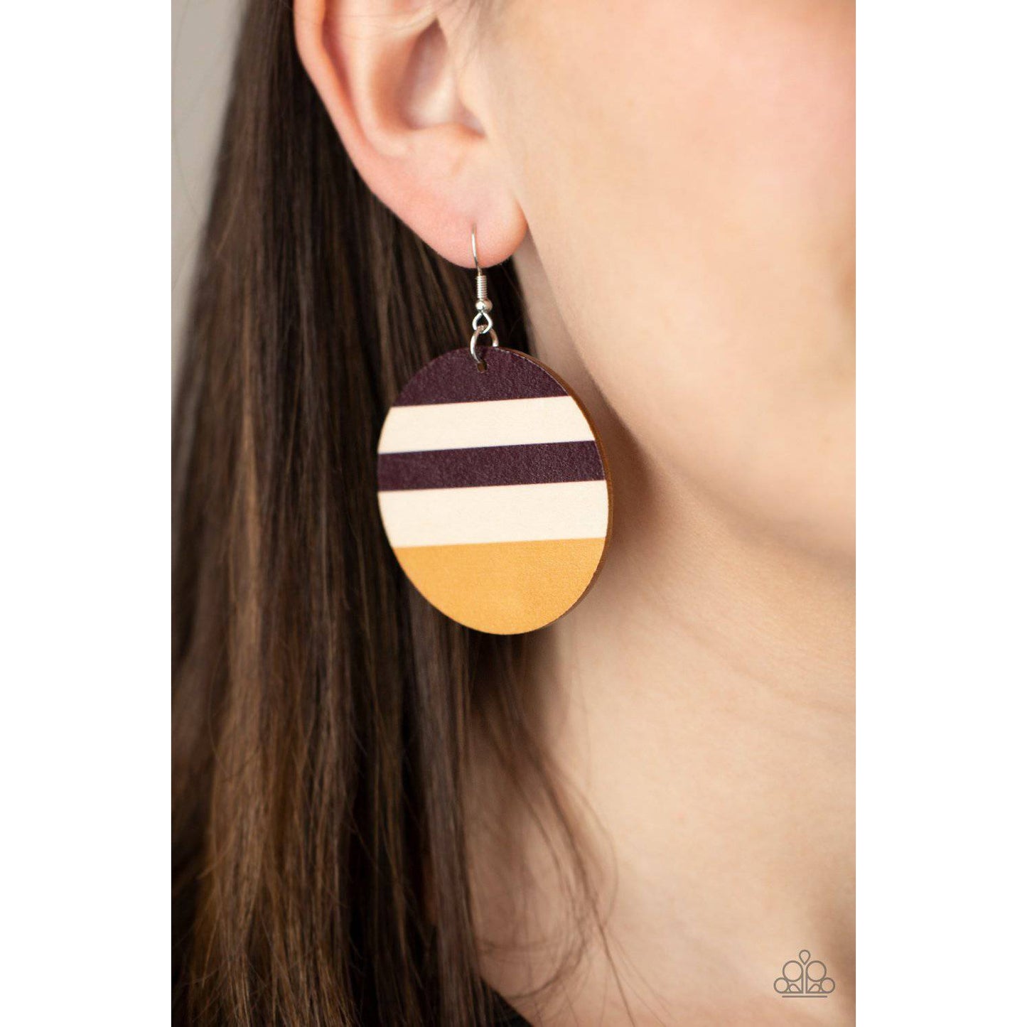 Yacht Party - Yellow Wooden Earrings - Paparazzi Accessories - GlaMarous Titi Jewels
