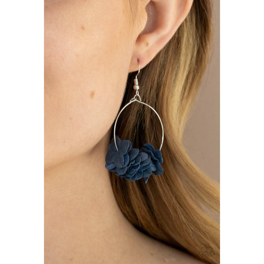 Flirty Florets - Blue Flower Earrings - Paparazzi Accessories - GlaMarous Titi Jewels