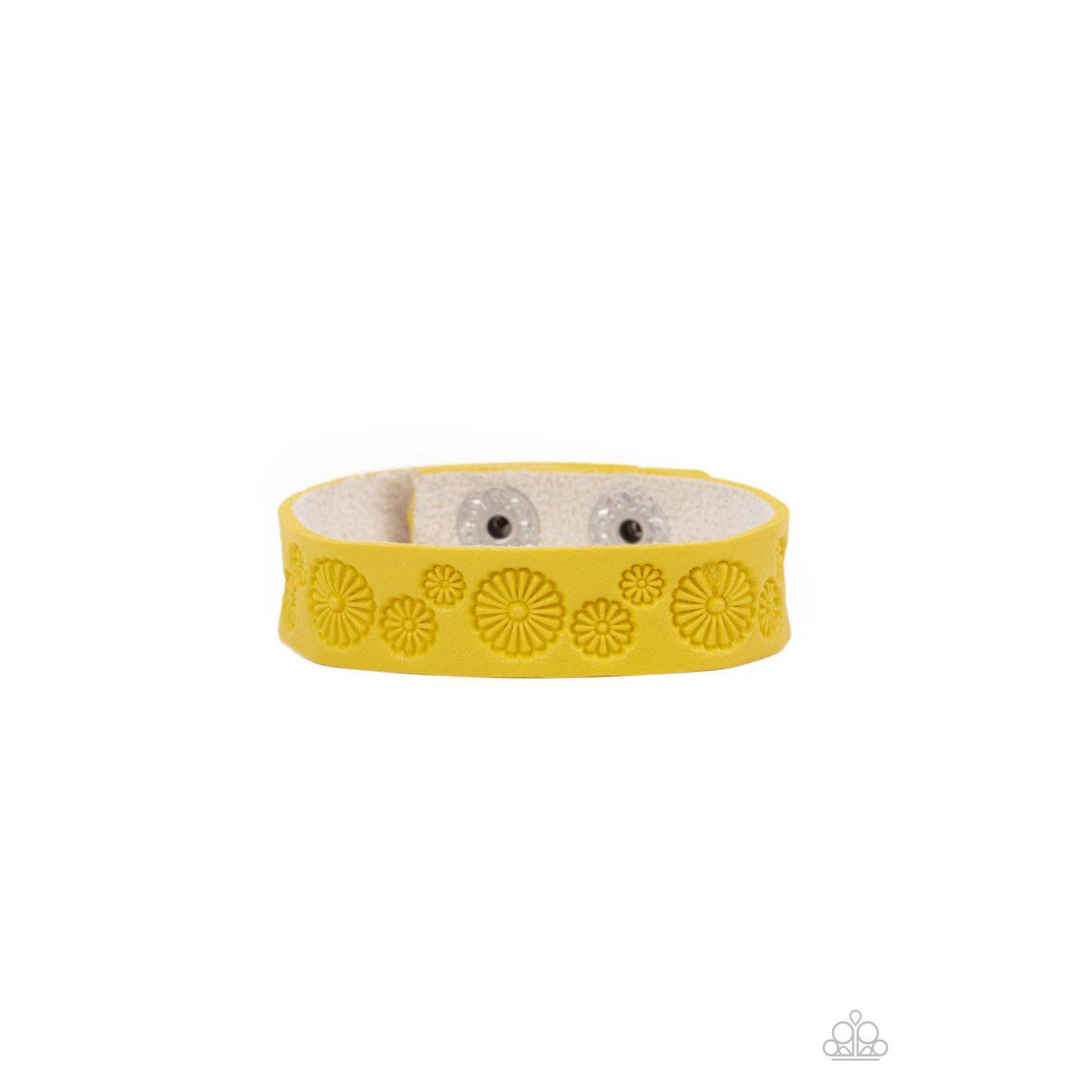 Follow The Wildflowers - Yellow Snap Bracelet - Paparazzi Accessories - GlaMarous Titi Jewels