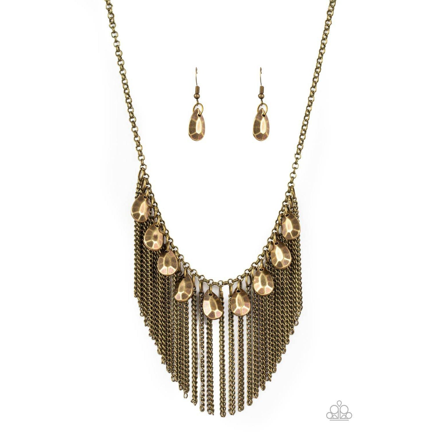 Bragging Rights - Brass Teardrop Necklace - Paparazzi Accessories - GlaMarous Titi Jewels