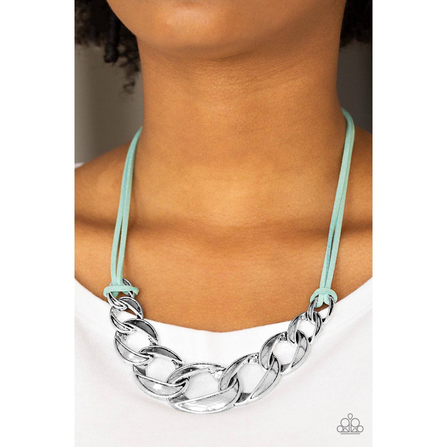 Naturally Nautical - Blue Suede Necklace - Paparazzi Accessories - GlaMarous Titi Jewels