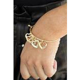 A Charmed Society - Gold Heart Charm Bracelet- Paparazzi Accessories - GlaMarous Titi Jewels